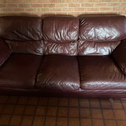 Genuine Leather Couch , Chair Ottoman Set