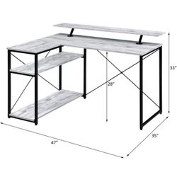 ACME Drebo Writing Desk in Antique - White / Black