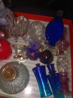 Vintage collection of perfume bottles