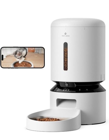 PETLIBRO Automatic Cat Feeder with Camera, 1080P HD Video with Night Vision, 5G WiFi Pet Feeder with 2-Way Audio, Low Food & Blockage Sensor, Motion &