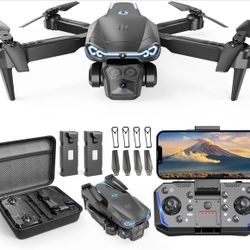 Foldable Drone with 1080P HD Camera for Beginners & Adults, FPV Live Video, One Key Start, Altitude Hold, 3D Flips, Gesture Selfie, 3 Speed Modes, 2 B
