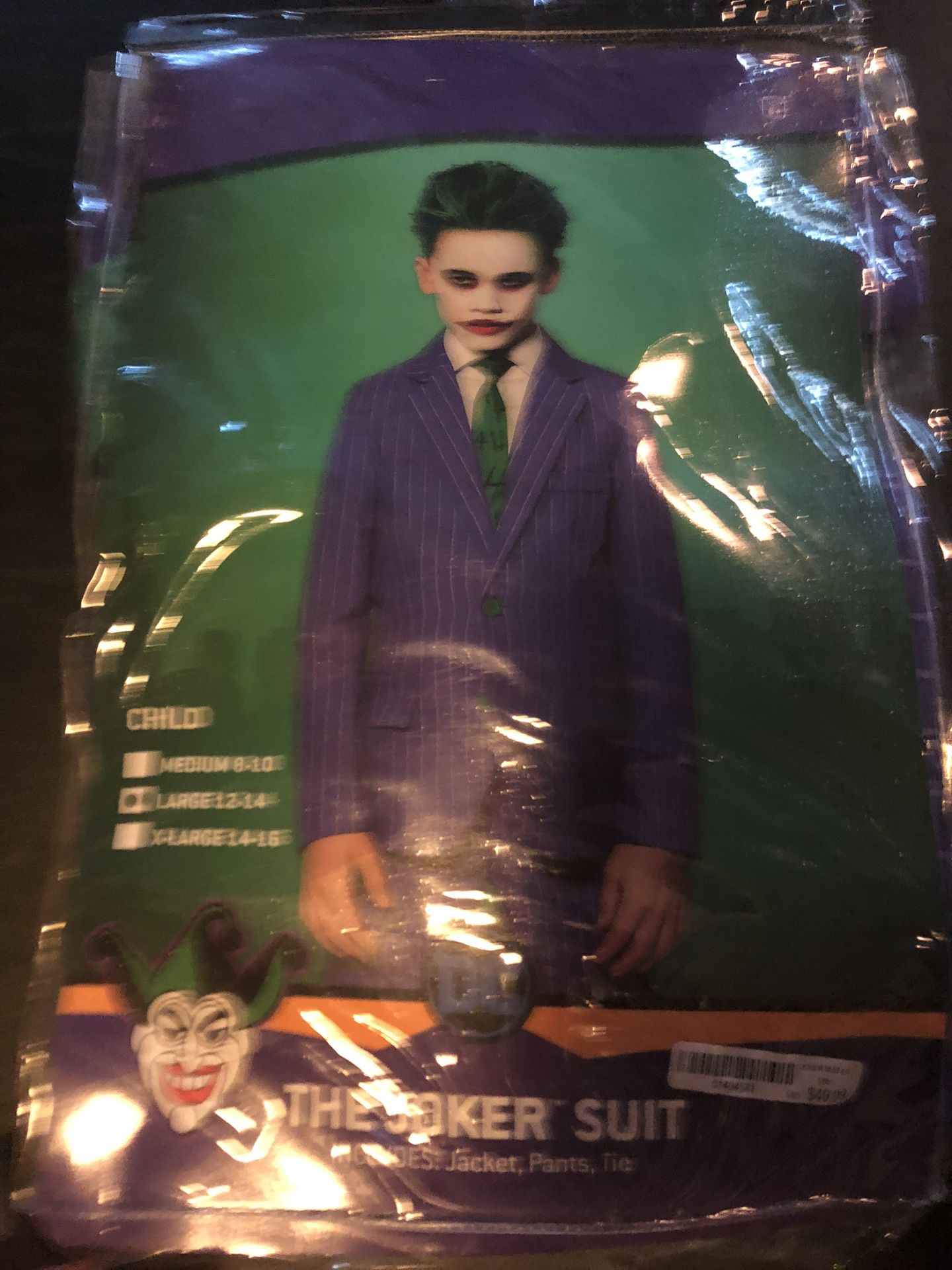 Boys Halloween Costume The Joker Suit Size 12-14