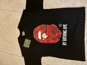 BAPE A Bathing Ape Black Red Camo Tee