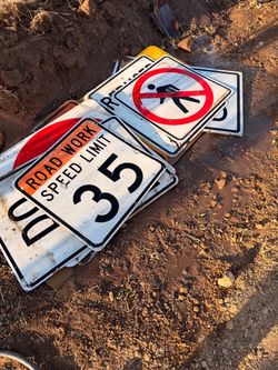 Road construction signs