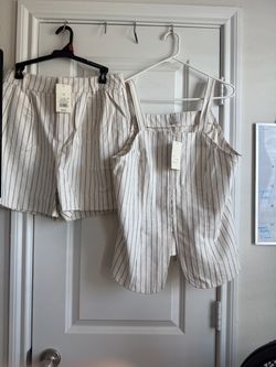 A New Day striped tank and shorts set