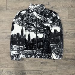 Supreme New York Fleece Jacket White Size Large