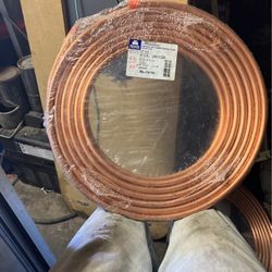 50 foot coil of half inch OD copper pipe new