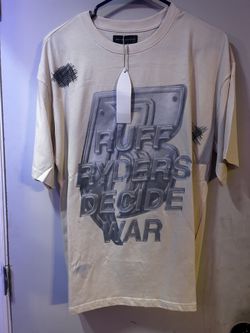 Men’s Who Decides War x Ruff Ryder’s Collab T-Shirt (Medium-Beige)