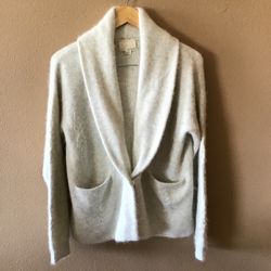 Quiet Luxury Cozy Angora Cozy Cardigan Sweater (M)