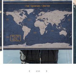 Push Pin Map - Executive Style World Map