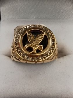 Mens gold ring, size 10, 10k, 7g, yellow gold