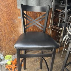 Gold, Black And White Bar Stools 