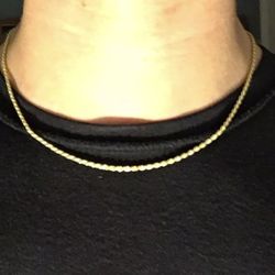 Gold Chain Rope Chain 18in 2mm 925 Italy 