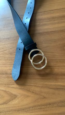 Black leather belt