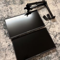 Dual 27” Sceptre Monitors + Dual Monitor Arm – Full Setup