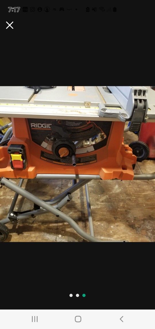 Ridgid Folding Rolling Table Saw