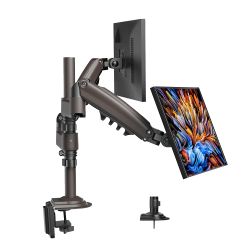 HUANUO Dual Monitor Mount - Full Motion Gas Spring Arm - Fits 13"-30" Screens