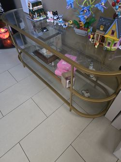 Gold glass table