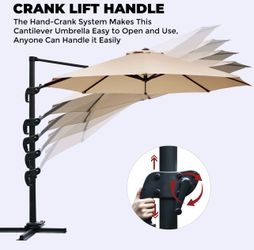 New 10ft offset cantilever patio umbrella rotating