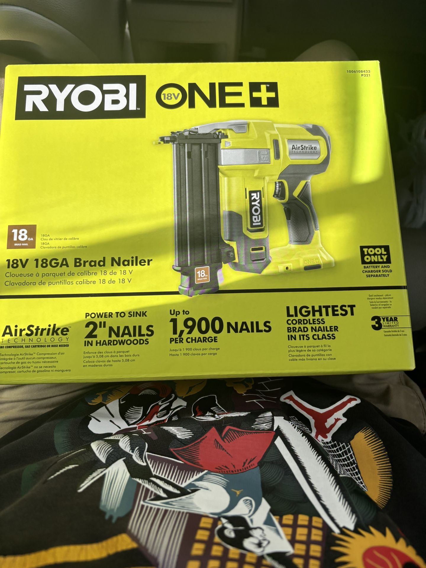 RYOBI ONE+ 18V 18-Gauge Cordless AirStrike Brad Nailer (Tool Only)