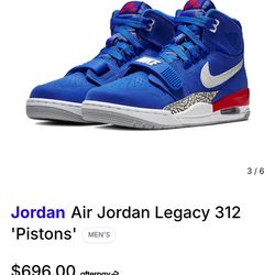 Jordan Legacy 312 Pistons
Used
Size 12