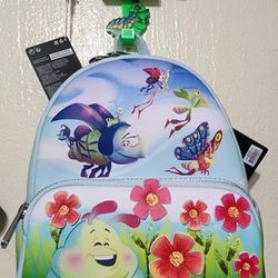NWT Loungefly Disney Pixar A Bugs Life Earth Day Backpack + Wallet
