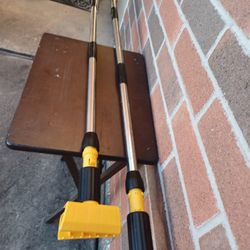 Two Extended  Mop Handles  55" And 38"