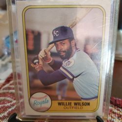 Kansas City Royals Willie Wilson 1981 Fleer Baseball Cards 