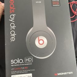 Used Beats By Dr.Dre  Solo HD (black) Headphones 