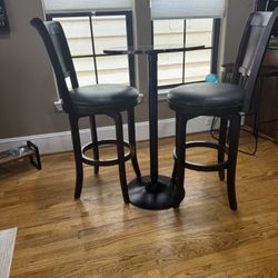 High Top Table With Swivel Barstools