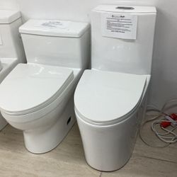 One Piece Toilet White Color New With Softclose Seat Fully Skirted With Dual Or Single Tornado Flush System Ready For Pick Up Today