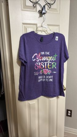 NEW Youngest Sister Graphic T-Shirt Purple