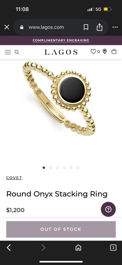 LAGOS Onyx Earrings And Ring 7.5 - 18k Gold