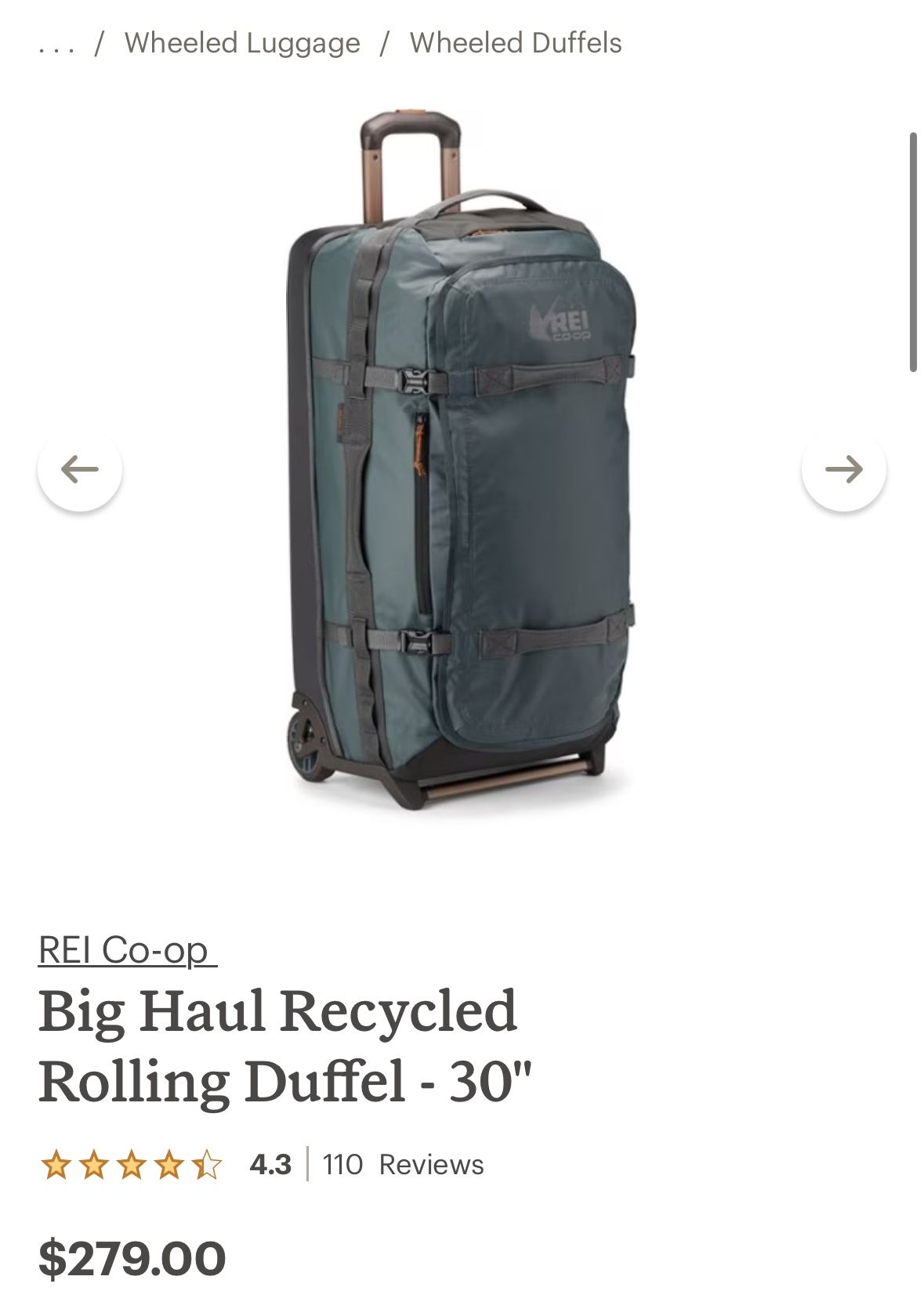 REI Rolling Duffel Bag