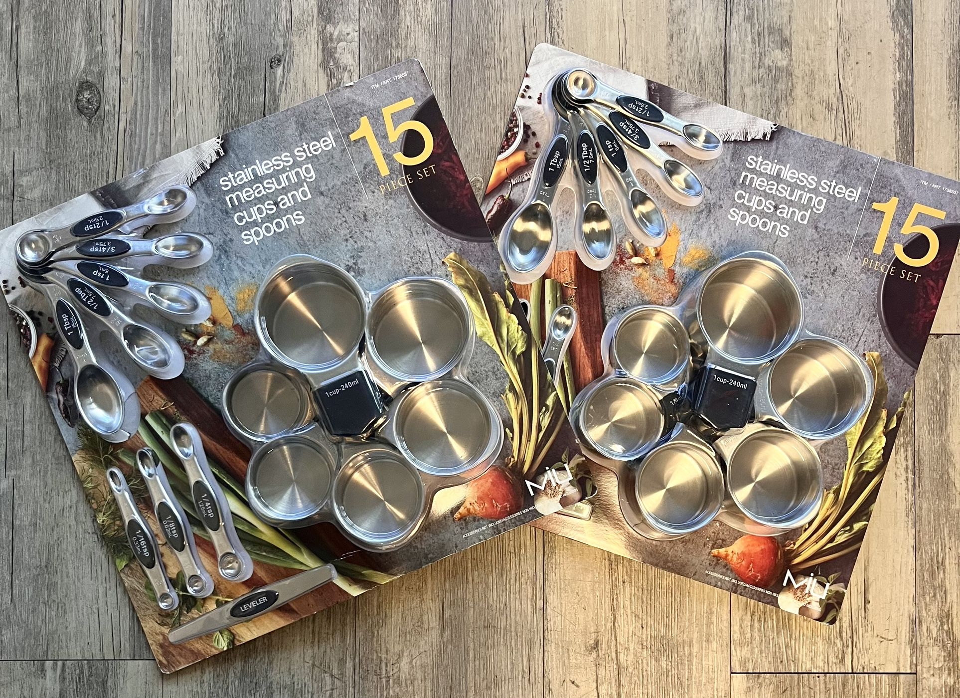MIU Stainless Steel Magnetic Measuring Cups and Spoon Set - 15 Pc