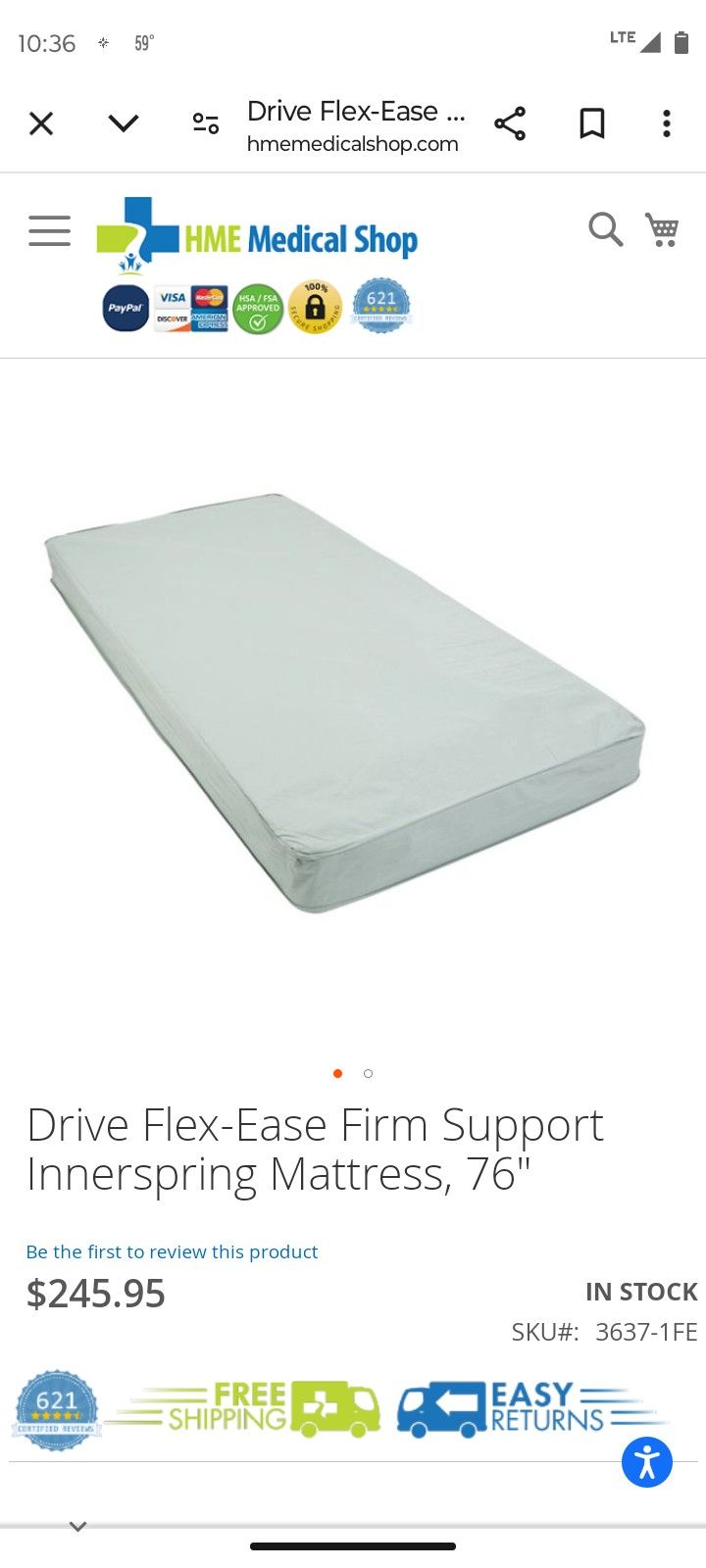 DRIVE FOAM MATTRESS NEW