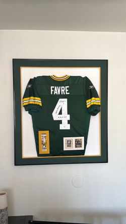 brett farve signature jersey with rookie card and first starting game ticket