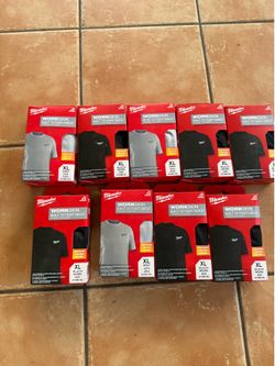 (15$ each)Milwaukee WorkSkin Short Sleeve Lightweight Performance T-Shirt, Size Xl Black and grey