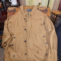 RARE Mens POLO RALPH LAUREN Motorcycle Riders Apparel Zip Hooded Jacket L TAN 

Very Good Condition 
Pre-Luhved 
Vintage RARE. 


#Polo #RalphLauren #