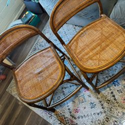 2 Rattan Style Bar Stools