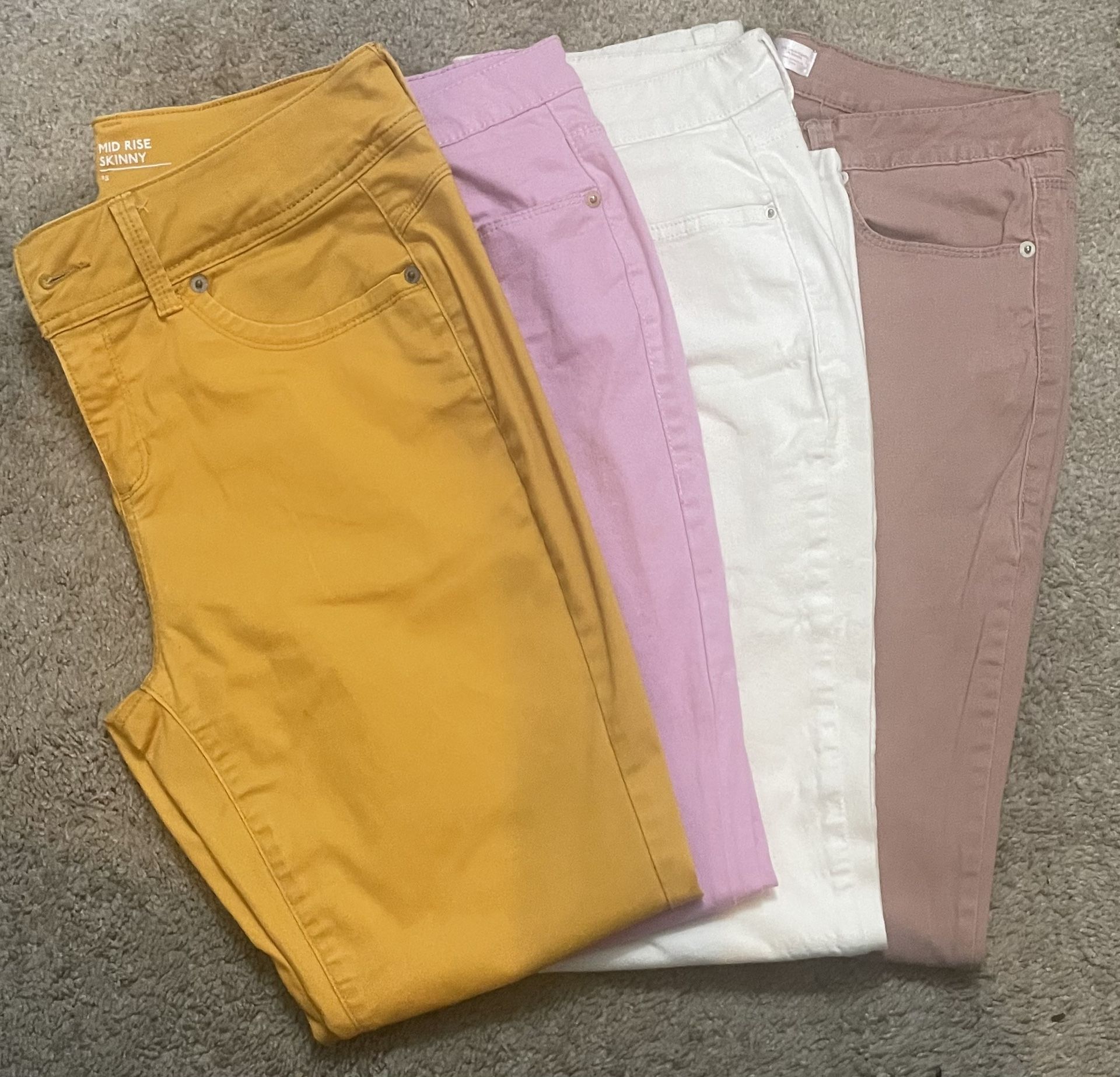 No Boundaries Mid Rise,Low Rise&Regular Size13 Junior Skinny Jeans - Bundle of 4