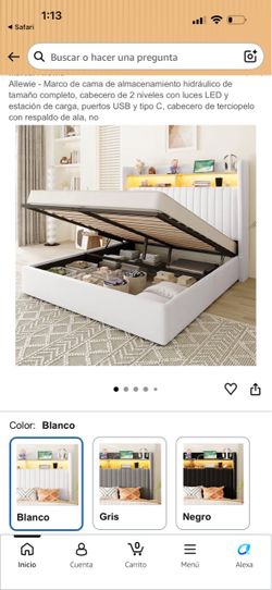 Allewie Full Size Hydraulic Storage Bed Frame