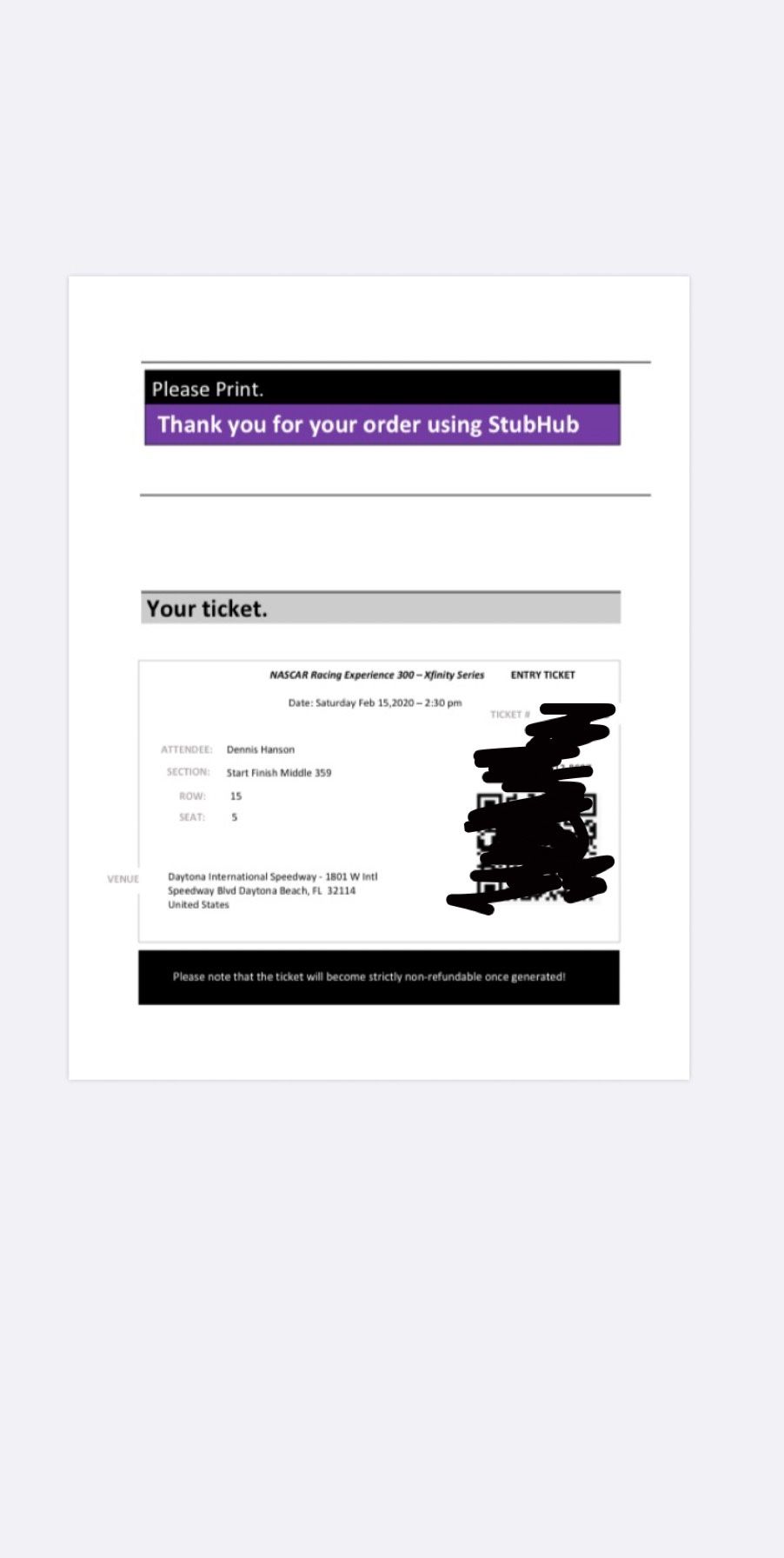 NASCAR Racing Experience Tickets (4)