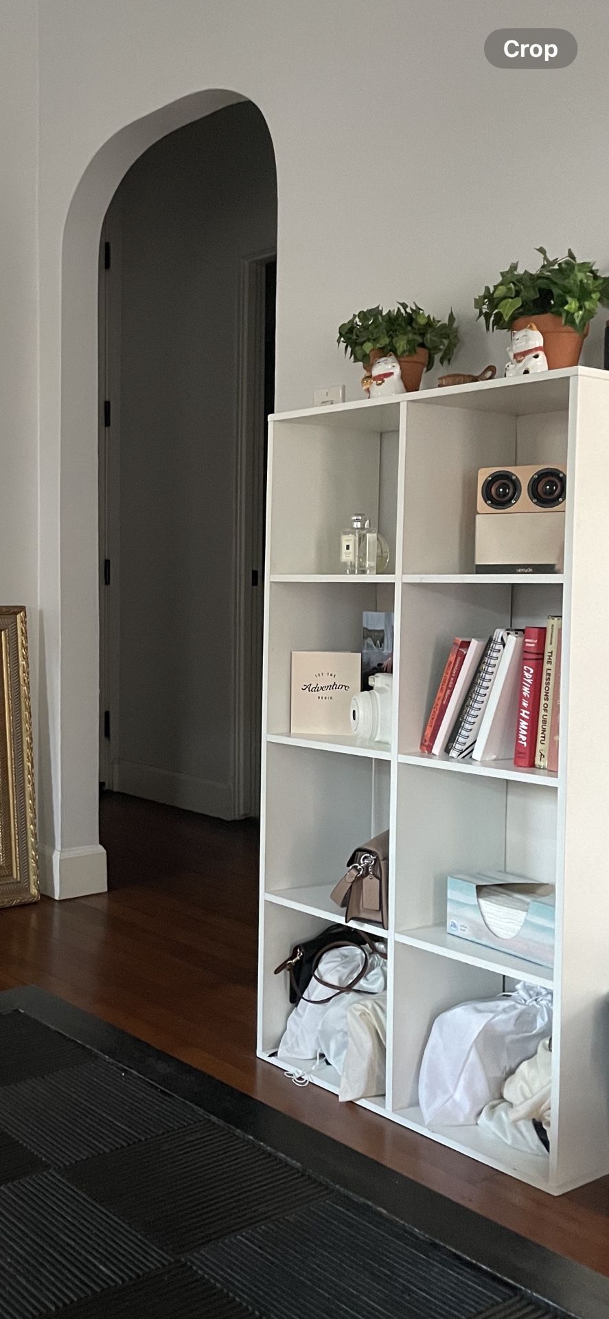White Cabinet With 8 Square Shelves - Perfect For Storage!