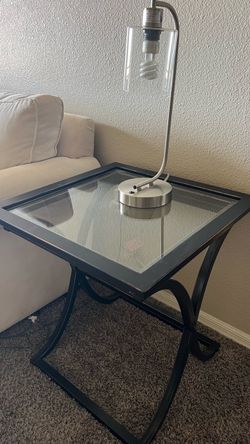 Metal and Glass End Table