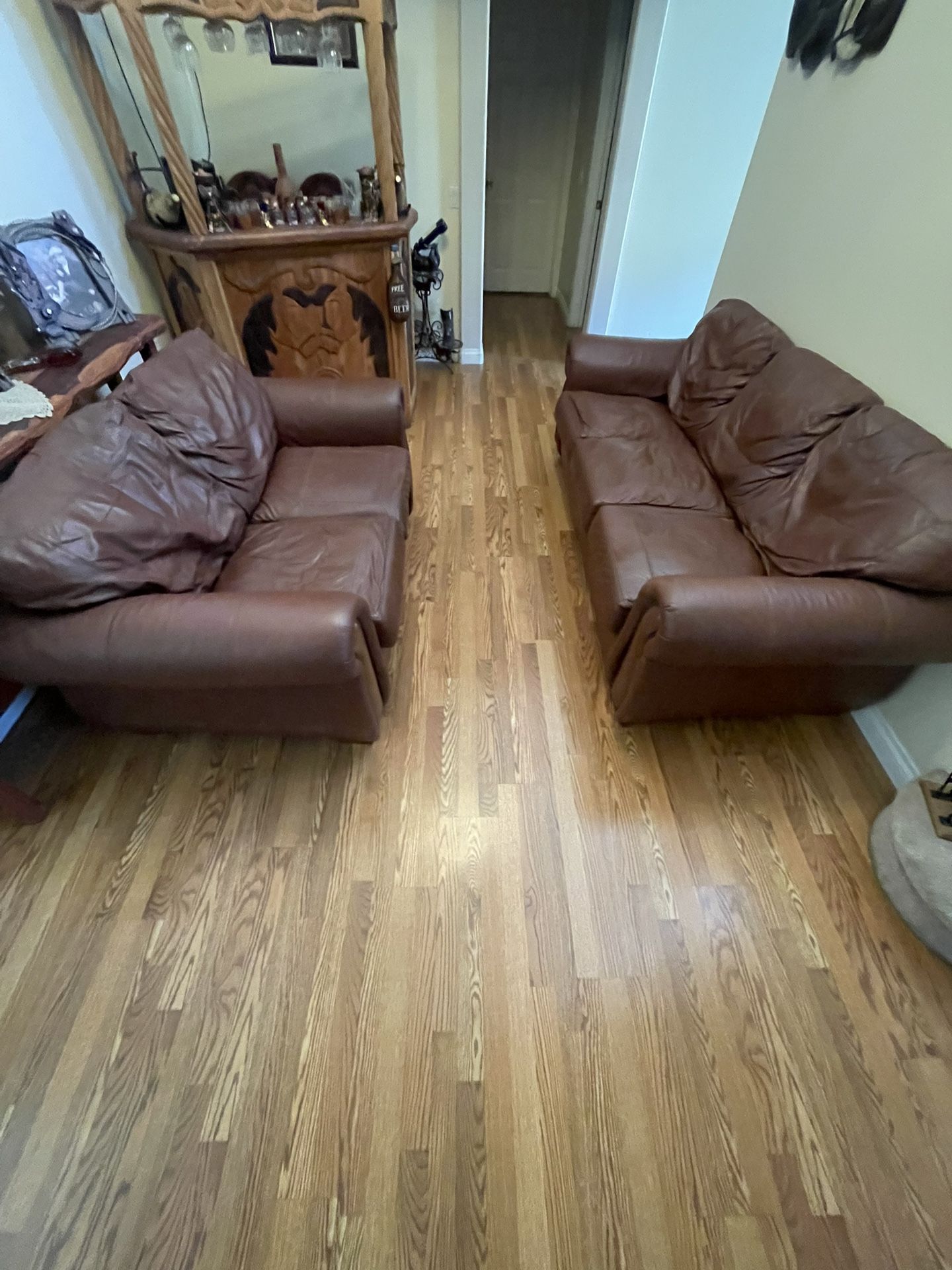 Brown Leather Couches