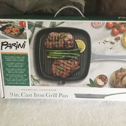 New 9” Parini Square  Cast Iron Grill Pan
