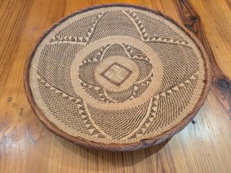 Handwoven African Tonga Binga Basket - 16.5"