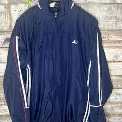 Starter Men’s Blue Long Sleeved Zip Up Windbreaker Jacket L