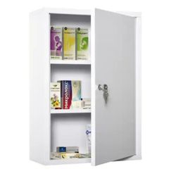 Kleankin 15.75 in. W x 23.5 in. H Steel White Wall Surface Mount Medicine Cabinet without Mirror